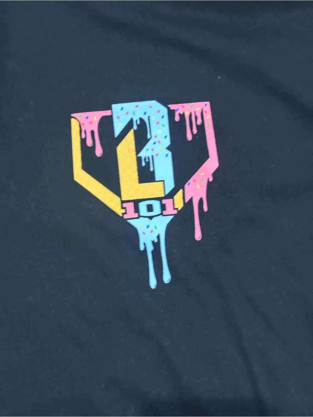 Baseball Lifestyle 101 Black Graphic Tee with Color Drip Logo - Picture 2 of 4